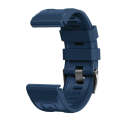 For Garmin Tactix 7 Pro / Fenix 7X  / 6X Pro 26mm Screw Black Steel Buckle Silicone Watch Band(Mi...