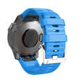 For Garmin Forerunner 965 / 955 / 945 / 935 Screw Silver Steel Buckle Silicone Watch Band(Sky Blue)