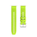 For Garmin Forerunner 965 / 955 / 945 / 935 Screw Silver Steel Buckle Silicone Watch Band(Green)