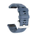 For Garmin Tactix 7 Pro / Fenix 7X / 6X Pro 26mm Screw Silver Steel Buckle Silicone Watch Band(Na...