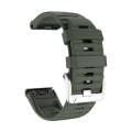 For Garmin Tactix 7 Pro / Fenix 7X / 6X Pro 26mm Screw Silver Steel Buckle Silicone Watch Band(Ar...