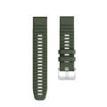 For Garmin Tactix 7 Pro / Fenix 7X / 6X Pro 26mm Screw Silver Steel Buckle Silicone Watch Band(Ar...