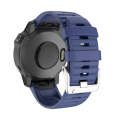 For Garmin Tactix 7 Pro / Fenix 7X / 6X Pro 26mm Screw Silver Steel Buckle Silicone Watch Band(Da...