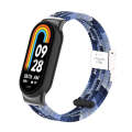 For Xiaomi Mi Band 8 / 8 NFC Metal Head + Nylon Braided Steel Buckle Watch Band(Navy Blue)