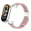 For Xiaomi Mi Band 8 / 8 NFC Metal Head + Nylon Braided Steel Buckle Watch Band(Starlight Pink)