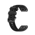 For Garmin Fenix 7S Pro 42mm Pure Color Silicone Watch Band(Black)