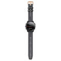 For Garmin Fenix 7S Pro 42mm Rose Gold Buckle Silicone Watch Band(Black)