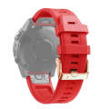 For Garmin Fenix 7S Pro 42mm Rose Gold Buckle Silicone Watch Band(Red)