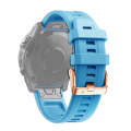 For Garmin Fenix 7S Pro 42mm Rose Gold Buckle Silicone Watch Band(Sky Blue)