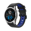 For Garmin Fenix 7S Pro 42mm Sports Two-Color Silicone Watch Band(Black+Blue)