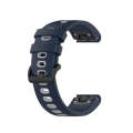 For Garmin Fenix 7S Pro 42mm Sports Two-Color Silicone Watch Band(Dark Blue+Grey)