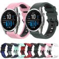 For Garmin Epix Pro 42mm Sports Two-Color Silicone Watch Band(Black+Pink)