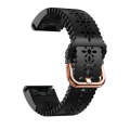 For Garmin Epix Pro 42mm Lady Lace Punch Silicone Watch Band(Black)