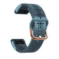 For Garmin Fenix 7S Pro 42mm Lady Lace Punch Silicone Watch Band(Lake Blue)