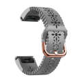 For Garmin Fenix 7S Pro 42mm Lady Lace Punch Silicone Watch Band(Grey)