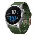 For Garmin Fenix 7S Pro 42mm Lady Lace Punch Silicone Watch Band(Army Green)