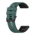 For Garmin Fenix 7 Pro 47mm Sports Mixing Color Silicone Watch Band(Dark Green+Black)
