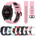 For Garmin Enduro 2 Sports Two-Color Silicone Watch Band(Black+Pink)