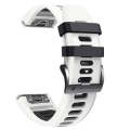 For Garmin Instinct 2X Solar Sports Two-Color Silicone Watch Band(White+Black)