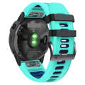For Garmin Instinct 2X Solar Sports Two-Color Silicone Watch Band(Mint Green+Blue)
