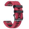 For Garmin Instinct 2X Solar Sports Two-Color Silicone Watch Band(Red+Black)
