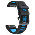 For Garmin Enduro 2 Sports Two-Color Silicone Watch Band(Black+Sky Blue)