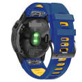 For Garmin Epix Pro 51mm Sports Two-Color Silicone Watch Band(Midnight Blue+Yellow)