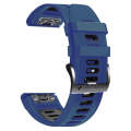 For Garmin Fenix 7 Pro 51mm Sports Two-Color Silicone Watch Band(Midnight Blue+Black)