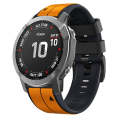 For Garmin Instinct 2 Solar Sports Two-Color Silicone Watch Band(Orange+Black)