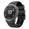 For Garmin Instinct 2 Solar Sports Two-Color Silicone Watch Band(Carbon Ash+Black)