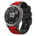 For Garmin Epix Pro 47mm Sports Two-Color Silicone Watch Band(Red+Black)