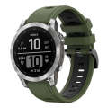 For Garmin Instinct 2X Solar Sports Two-Color Silicone Watch Band(Army Green+Black)