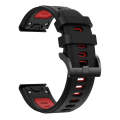 For Garmin Enduro 2 Sports Two-Color Silicone Watch Band(Black+Red)