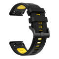 For Garmin Enduro 2 Sports Two-Color Silicone Watch Band(Black+Yellow)