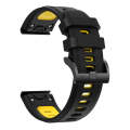 For Garmin Epix Pro 51mm Sports Two-Color Silicone Watch Band(Black+Yellow)