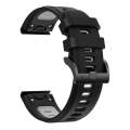 For Garmin Fenix 7 Pro 51mm Sports Two-Color Silicone Watch Band(Black+Grey)