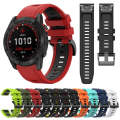 For Garmin Fenix 7 Pro 51mm Sports Two-Color Silicone Watch Band(Black+White)