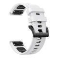 For Garmin Instinct 2 Solar Sports Two-Color Silicone Watch Band(White+Black)
