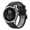For Garmin Instinct 2 Solar Sports Two-Color Silicone Watch Band(Black+Grey)
