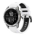 For Garmin Epix Pro 47mm Sports Two-Color Silicone Watch Band(White+Black)