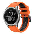 For Garmin Epix Pro 47mm Sports Two-Color Silicone Watch Band(Orange+Black)