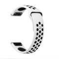 For Garmin Instinct 2 Solar Sports Breathable Silicone Watch Band(White+Black)