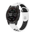 For Garmin Epix Pro 47mm Sports Breathable Silicone Watch Band(White+Black)