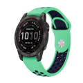 For Garmin Epix Pro 47mm Sports Breathable Silicone Watch Band(Mint Green+Midnight Blue)