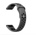 For Garmin Fenix 7 Pro 47mm Sports Breathable Silicone Watch Band(Grey+Black)