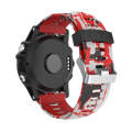 For Garmin Instinct 2X Solar Camouflage Printed Silicone Watch Band(Red+Army Camouflage)