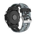 For Garmin Fenix 7 Pro 51mm Camouflage Printed Silicone Watch Band(Black+Digital Camouflage)