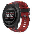 For Garmin Fenix 7 Pro 51mm Camouflage Printed Silicone Watch Band(Red+Jellyfish Camouflage)