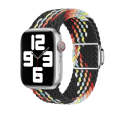 For Apple Watch 8 41mm Nylon Loop Magnetic Buckle Watch Band(Black Rainbow)