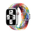 For Apple Watch 7 45mm Nylon Loop Magnetic Buckle Watch Band(Official Rainbow)